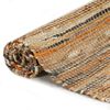 vidaXL Vloerkleed chindi handgeweven 190x280 cm leer jute tan