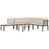 vidaXL 5-delige Loungeset met kussens gepoedercoat staal zwart
