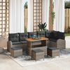 vidaXL Tuin Sofa Set met kussen met opslag met kussen 10 pcs Grijs