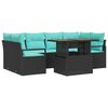 vidaXL Tuin Sofa Set 7 st 6-Aantal zitplaatsen Zwart en blauw