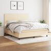 vidaXL Boxspring met matras stof cr&egrave;mekleurig 180x200 cm