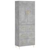 vidaXL Hoge kast 69,5x34x180 cm bewerkt hout betongrijs