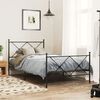 vidaXL Bedframe met hoofd- en voeteneinde metaal zwart 107x203 cm