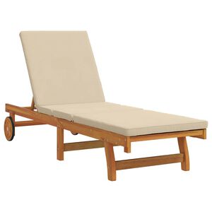 vidaXL Ligstoel Bruin 199 x 63 x 85 cm Massief Acaciahout