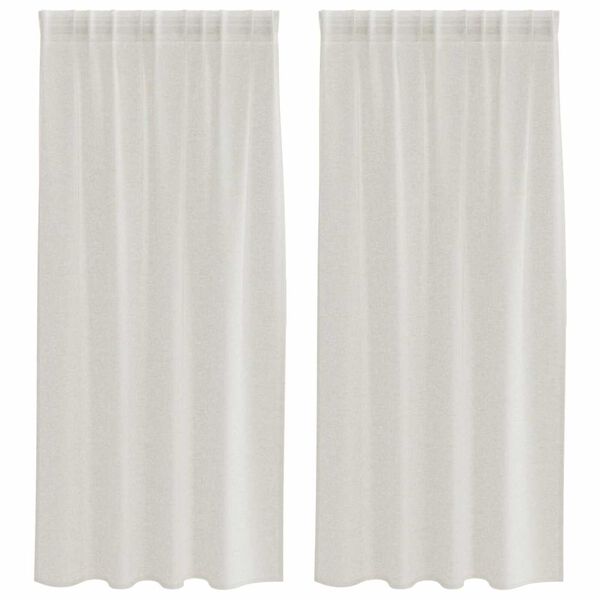 vidaXL Voile Gordijn met gordijnen 2 pcs Cr&egrave;me 175 x 140 cm Polyester