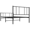vidaXL Bedframe met hoofd- en voeteneinde metaal zwart 90x200 cm