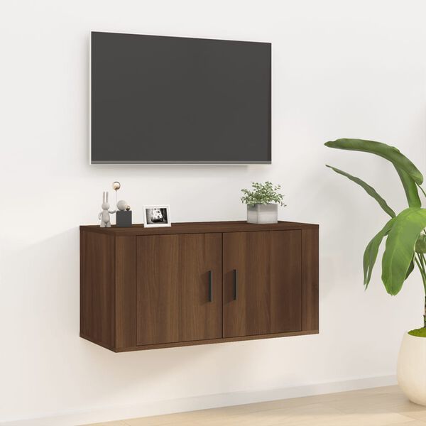 vidaXL Tv-wandmeubel 80x34,5x40 cm bruin eikenkleur
