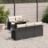 vidaXL 6-delige Loungeset met kussens poly rattan zwart