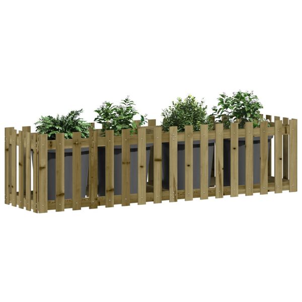 vidaXL Plantenbak verhoogd hekontwerp 200x50x50 cm ge&iuml;mpregneerd hout