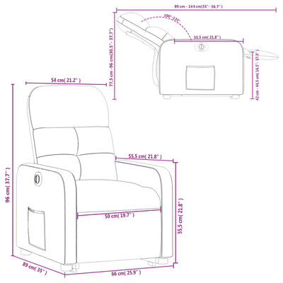 vidaXL Sta-op-stoel elektrisch verstelbaar stof zwart