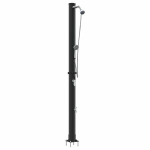 vidaXL Buitenzonne-douche Zwart 217 cm PVC en aluminium
