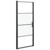 vidaXL Douchedeur halfmat 81x195 cm gehard glas zwart