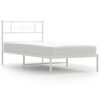 vidaXL Bedframe met hoofdbord zonder matras metaal wit 75x190 cm