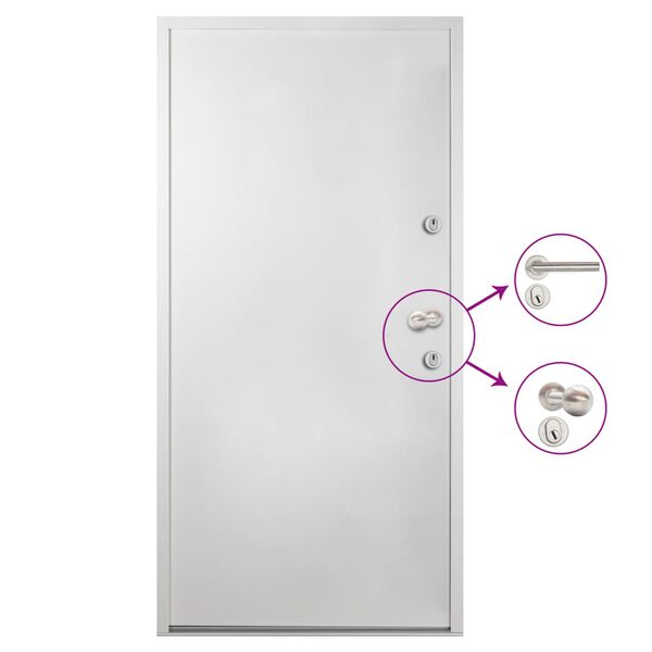 vidaXL Voordeur 100x200 cm aluminium wit