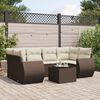 vidaXL 7-delige Loungeset met kussens poly rattan bruin