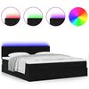 vidaXL Ottoman bed met matrassen en LED's 200x200cm fluweel zwart
