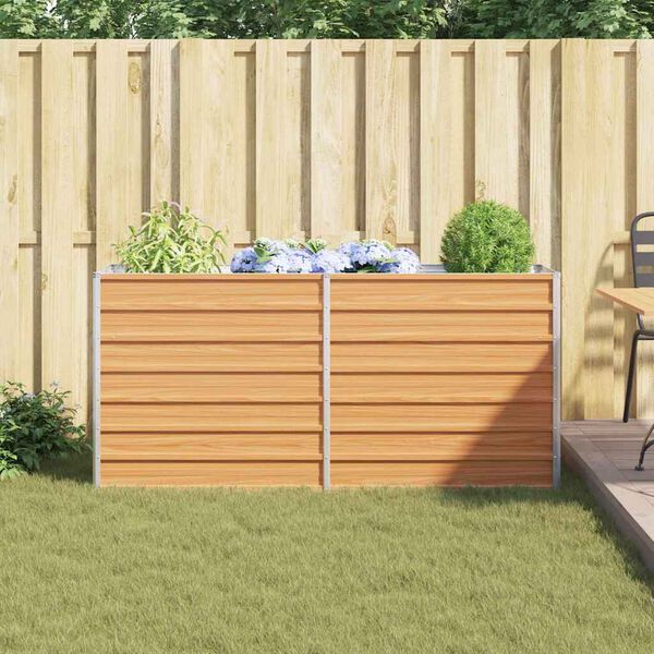 vidaXL Plantenbak verhoogd 160x40x77 cm gegalvaniseerd staal zilver