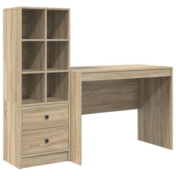 vidaXL Bureau met lade 2 pcs Sonoma Eiken