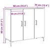 vidaXL Dressoir 90x34x80 cm bewerkt hout artisanaal eikenkleurig