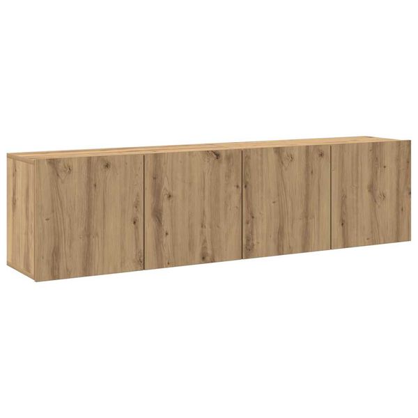 vidaXL Tv-meubels 2 st wandgemonteerd 80x30x41cm artisanaal eikenkleur