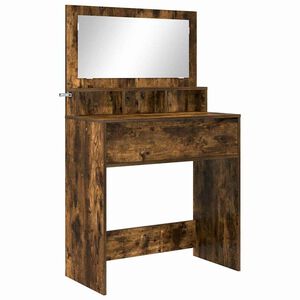 vidaXL Slaapkamer Kaptafels met lade Gerookt eiken 80 x 39,6 x 135 cm