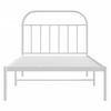 vidaXL Bedframe met hoofdbord metaal wit 107x203 cm