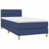 vidaXL Boxspring met matras en LED stof blauw 80x200 cm