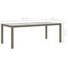 vidaXL Tuintafel 190x90x75 cm gehard glas en poly rattan grijs