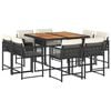 vidaXL 9-delige Tuinset poly rattan zwart