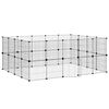 vidaXL Huisdierenkooi met deur 36 panelen 35x35 cm staal zwart