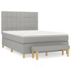 vidaXL Boxspring met matras stof lichtgrijs 140x190 cm