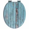 vidaXL Toiletbril Blauw 44 x 38 cm MDF-plaat