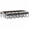 vidaXL 13-delige Tuinset met kussens poly rattan zwart