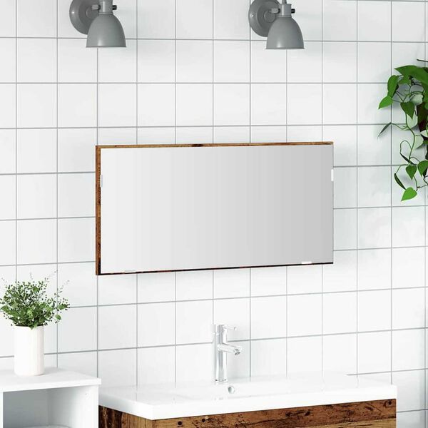vidaXL Spiegel met spiegel Oud hout 80 x 37 cm Glas en Engineered Hout