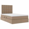 vidaXL Opbergbed met LED met matras Cappuccino 120 x 200 cm Nep Leer