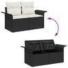 vidaXL Tuin Sofa Set met kussen met opslag 11 pcs Zwart en Cr&egrave;me