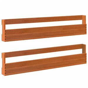 vidaXL Schoenenrekken 2 st 110x8,5x23,5 cm massief grenenhout wasbruin