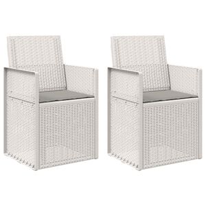vidaXL Tuin Eetstoelen 2 pcs Wit en Lichtgrijs PP