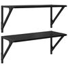vidaXL Wandplanken 2 st Zwart Eiken 60 x 25 x 25,5 cm Bewerkt hout