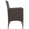 vidaXL 3-delige Bistroset poly rattan en gehard glas bruin