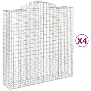 vidaXL Schanskorven 4 st gewelfd 200x50x200/220 cm ijzer