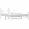 vidaXL Bedframe met hoofd- en voeteneinde metaal wit 160x200 cm