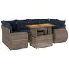 vidaXL 7-delige Loungeset met kussens poly rattan grijs