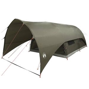 vidaXL Tunnel Tent met Waterdichte Regenhoes 10-persoons Legergroen