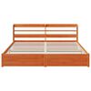 vidaXL Bedframe met hoofdeinde Wasbruin 200 x 200 cm Massief Vurenhout