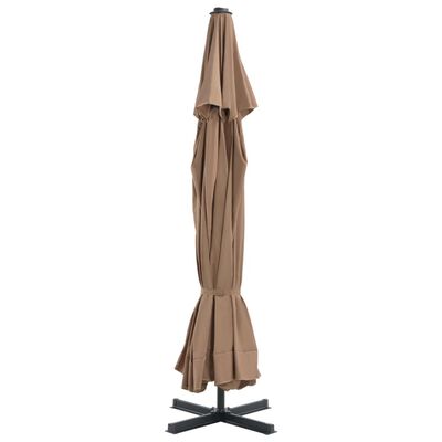 vidaXL Parasol met draagbare voet taupe