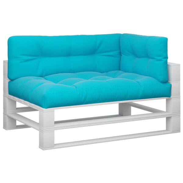 vidaXL Palletkussens 3 st stof turquoise