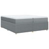 vidaXL Boxspring met matras stof lichtgrijs 200x200 cm