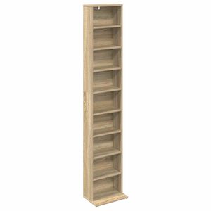 vidaXL CD Kast Sonoma Eiken 33 x 23,5 x 175 cm Bewerkt hout