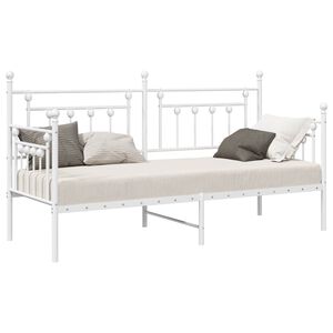 vidaXL Bedframe voor een daybed Wit 75 x 190 cm Staal